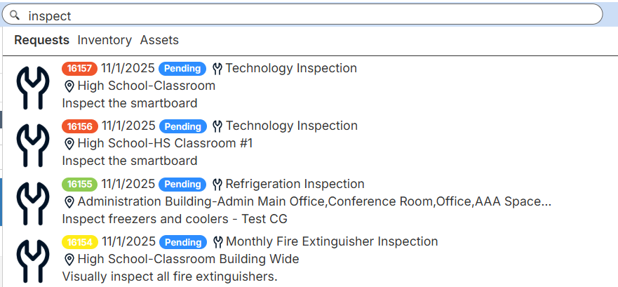 Universal search results